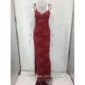Long Sexy V-neck Lady Formal Evening Red Dress